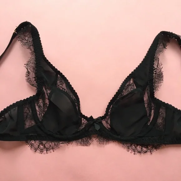 Agent Provocateur black Deanna floral lace bra 34B
